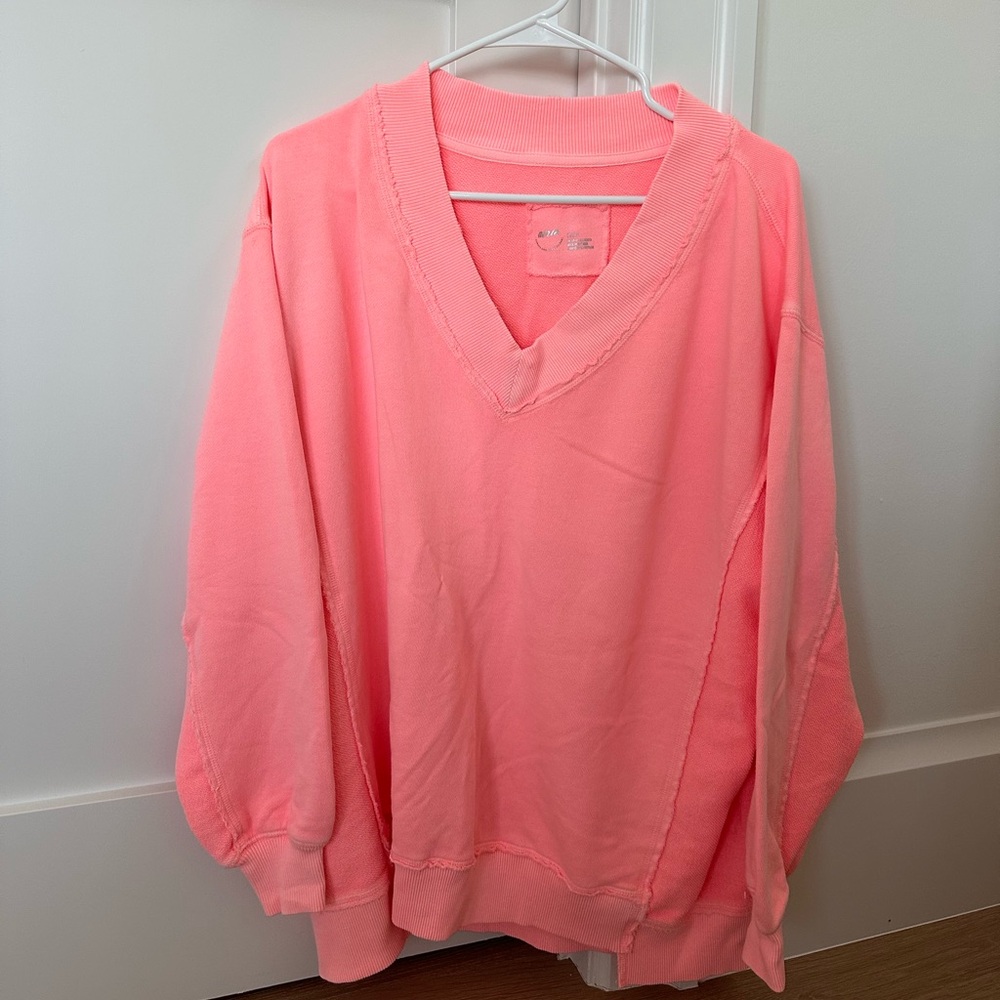 aerie oversized v-neck sweatshirt